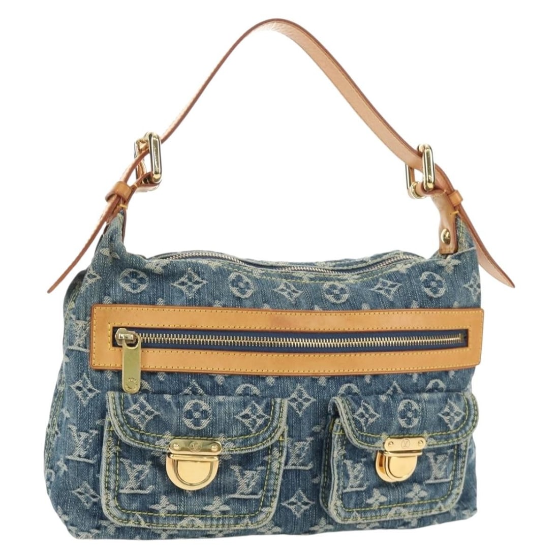 Louis Vuitton M95049 Buggy PM Blue Monogram Denim Shoulder Bag: Louis Vuitton M95049 Buggy PM Blue Monogram Denim Shoulder Bag Louis Vuitton Monogram Denim Buggy PM shoulder bag in blue Monogram Denim Canvas. It measures approximately W30 cm x H19.5 cm x D10 cm (W