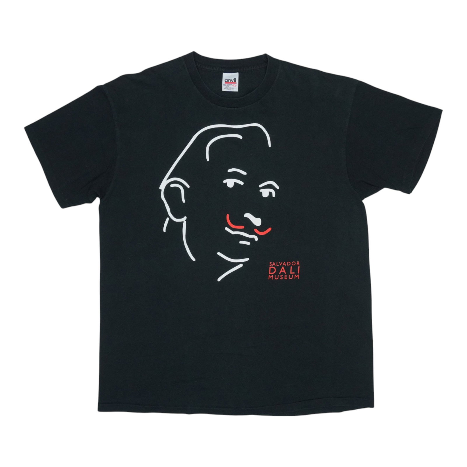 Black 1990s Salvador Dali Museum cotton T shirt XL: Black 1990s Salvador Dali Museum cotton T shirt XL Authentic original vintage 1990s Salvador Dali Museum shirt in black cotton. This is a true vintage shirt, not a modern reproduction. It has no back 