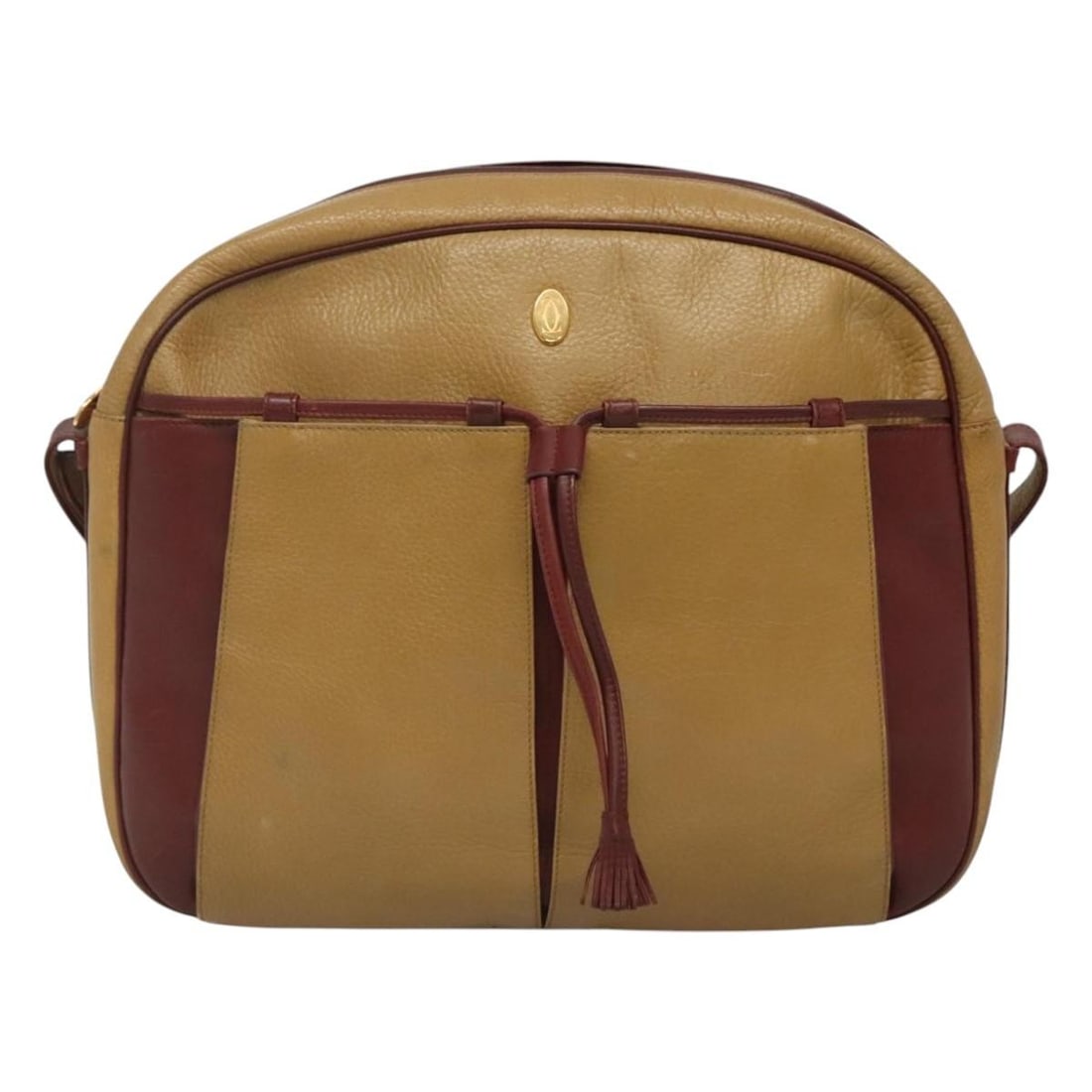 Cartier Must de Cartier Tasseled Leather Shoulder Bag Beige: Cartier Must de Cartier Tasseled Leather Shoulder Bag Beige Must de Cartier tasseled leather bag in beige. This vintage piece is in good condition with honest wear consistent with age and use. The ext