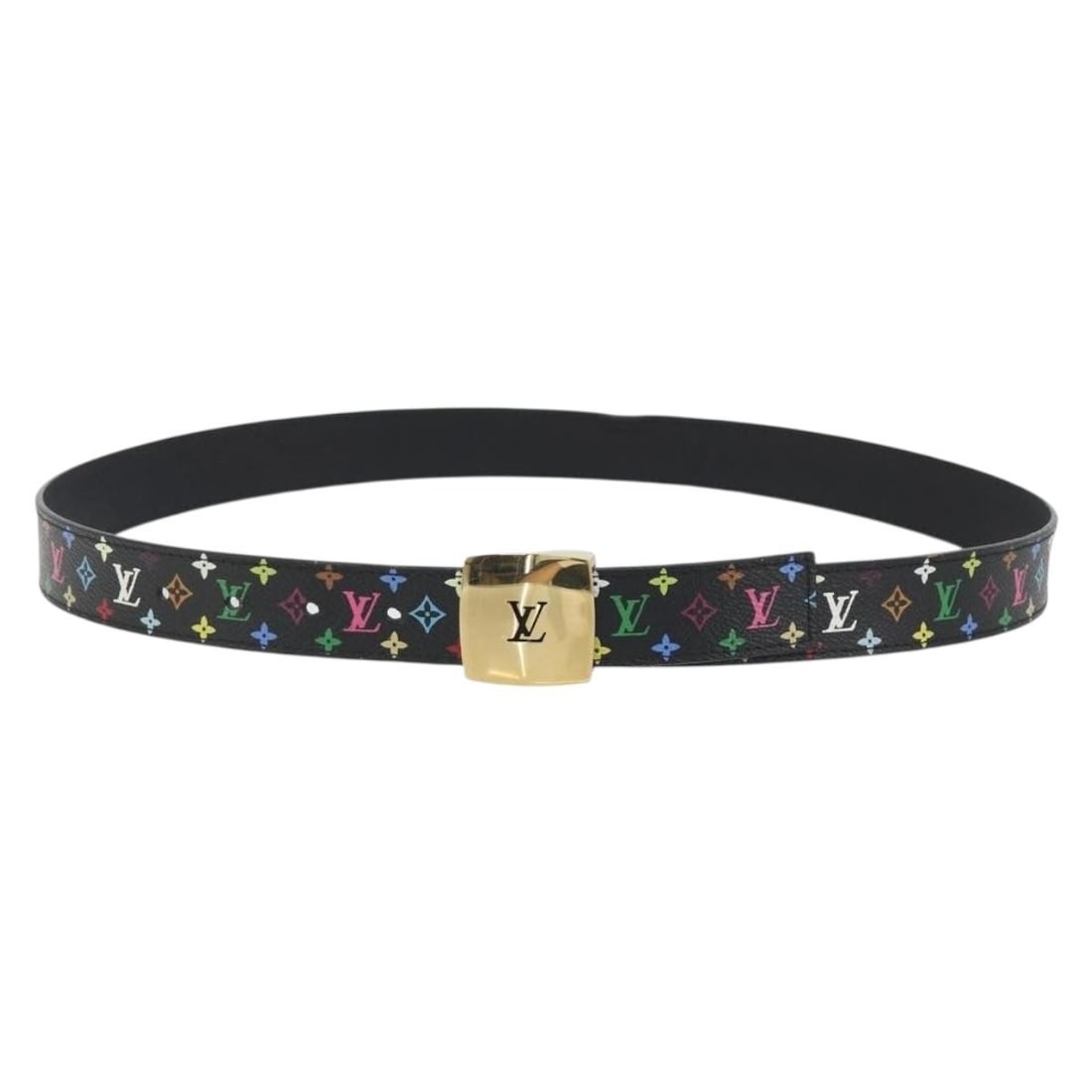 Louis Vuitton M6890 LV Cut Womens Belt Black Multicolor Canvas: Louis Vuitton M6890 LV Cut Womens Belt Black Multicolor Canvas Louis Vuitton Ceinture LV Cut belt in black Monogram Multicolor canvas. This women's belt is made in Spain and features the M6890 product