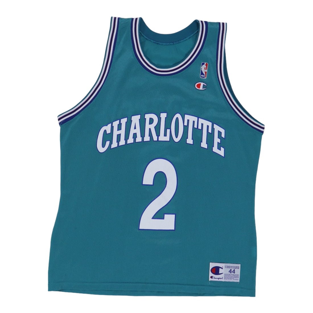 Blue Size 44 NBA Jersey Larry Johnson Charlotte Hornets 1990s (1 of 5)