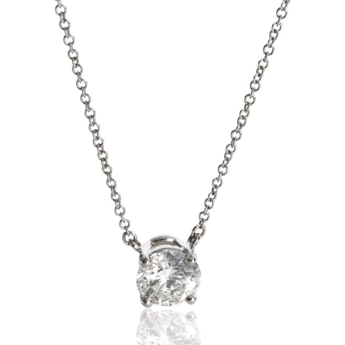 Tiffany & Co. 1.11ct VS1 Round Diamond Platinum Pendant with Box Papers: Tiffany & Co. 1.11ct VS1 Round Diamond Platinum Pendant with Box Papers Pre-owned Tiffany & Co. platinum diamond pendant featuring a round brilliant diamond. Includes the original box/packaging, paper