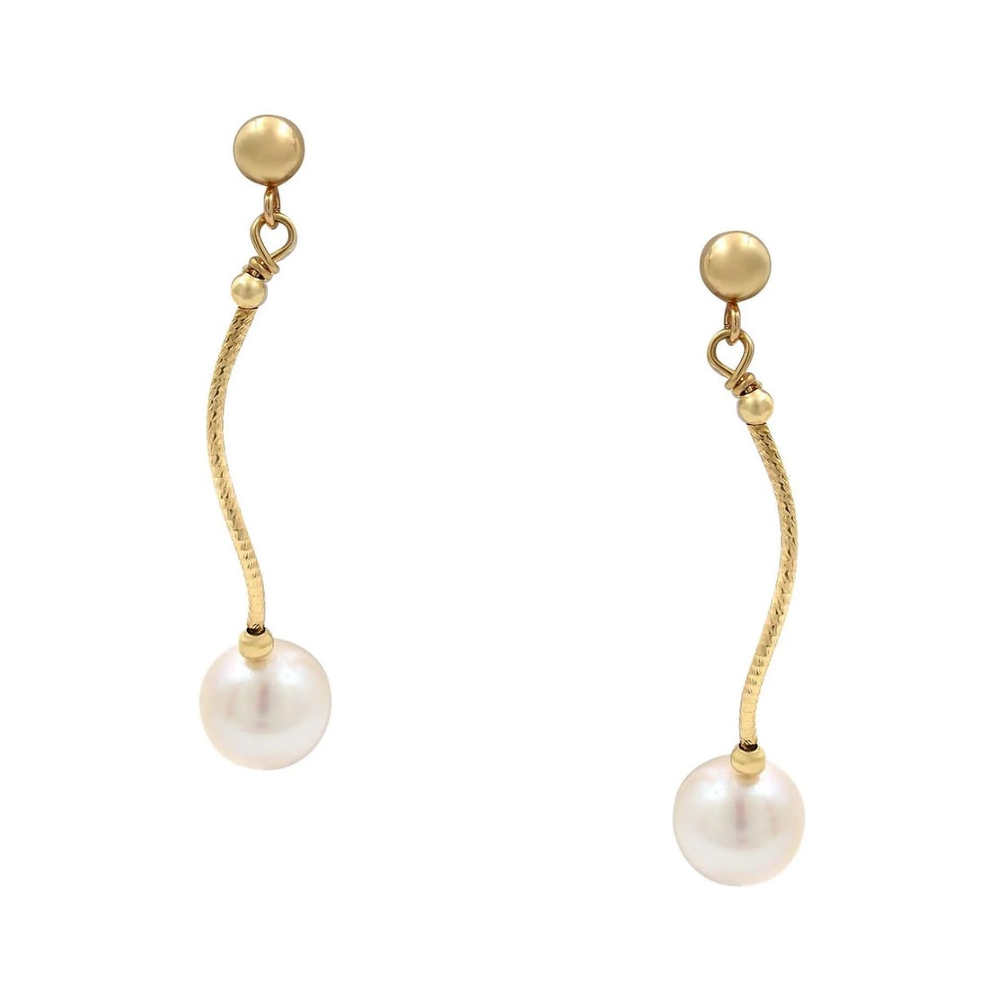 Rachel Koen 14K Yellow Gold Natural Pearl Drop Earrings 37mm: Rachel Koen 14K Yellow Gold Natural Pearl Drop Earrings 37mm Elevate your accessory collection with these exquisite Rachel Koen Natural White Pearl Drop Earrings. Crafted from luxurious 14K yellow gol
