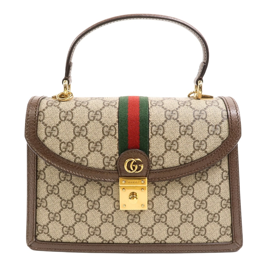Gucci Ophidia 651055 GG Supreme Beige Coated Canvas Handbag: Gucci Ophidia 651055 GG Supreme Beige Coated Canvas Handbag A Gucci Ophidia GG Supreme handbag in beige PVC coated canvas, identified by model number 651055. It is a women's regular-size handbag made 