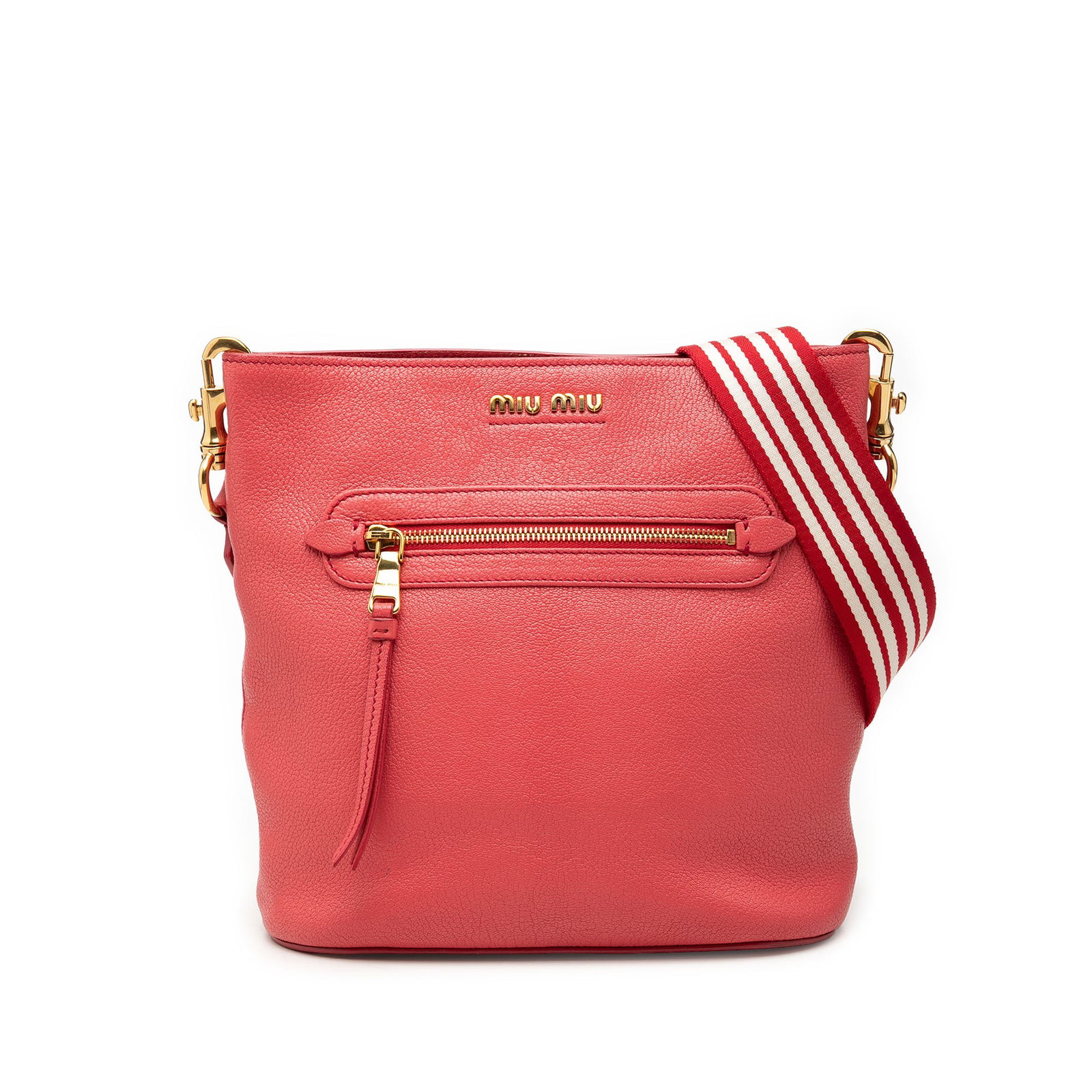 Miu Miu Madras Goatskin Leather Crossbody Bag Pink (1 of 7)