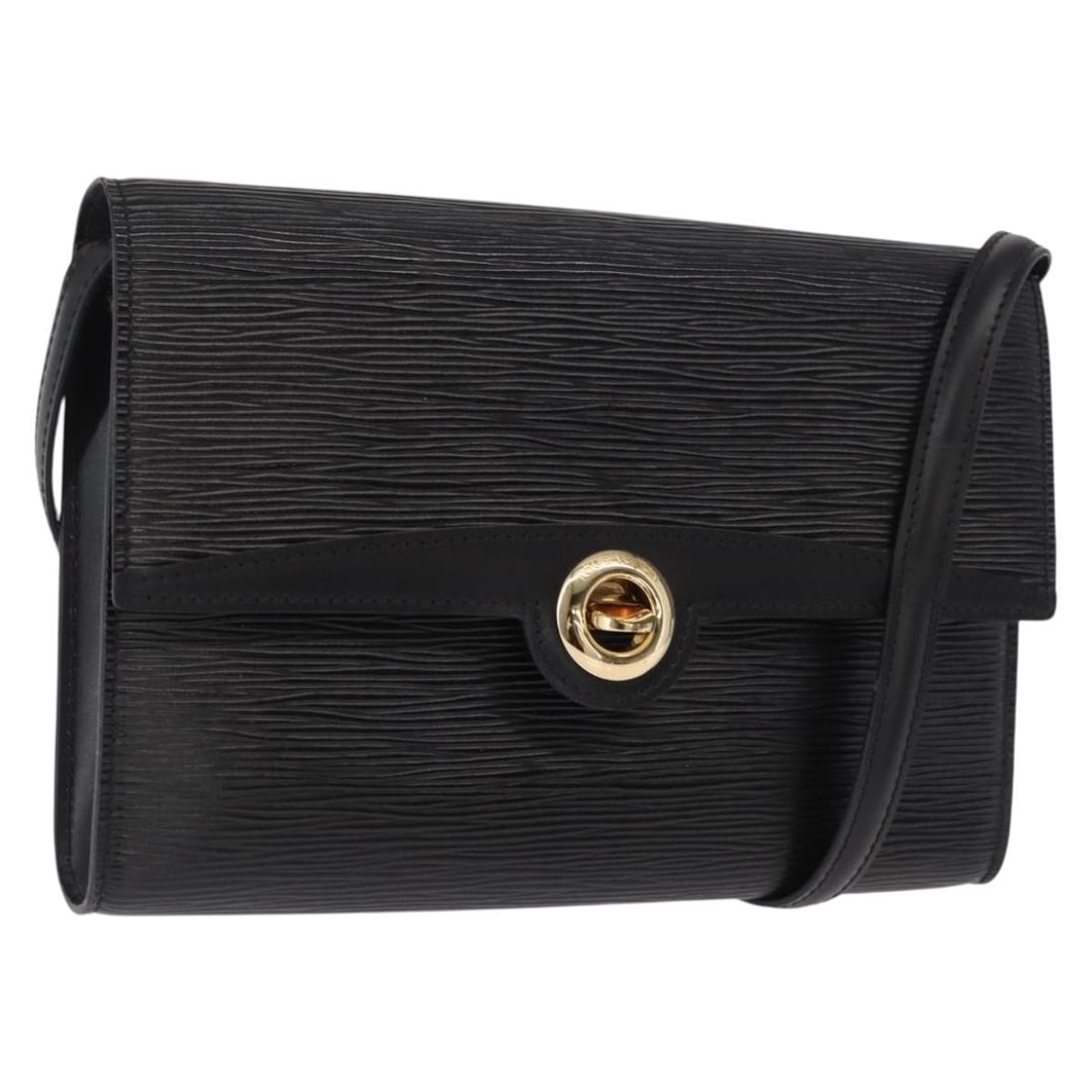 Louis Vuitton Black Epi Leather Pochette Arche Shoulder Bag M52572: Louis Vuitton Black Epi Leather Pochette Arche Shoulder Bag M52572 This Louis Vuitton Epi Pochette Arche shoulder bag features black Epi leather with a structured silhouette, complemented by a matchin