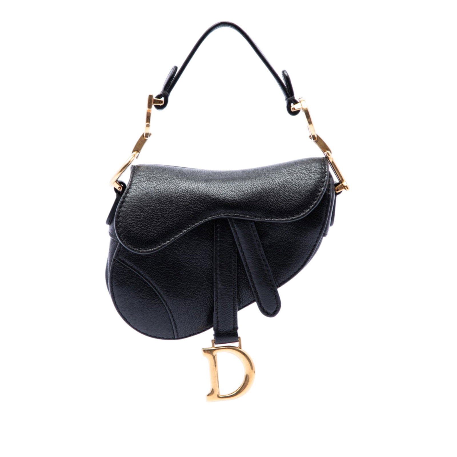 Dior Saddle Micro Black Goatskin Leather Bag (1 of 6)