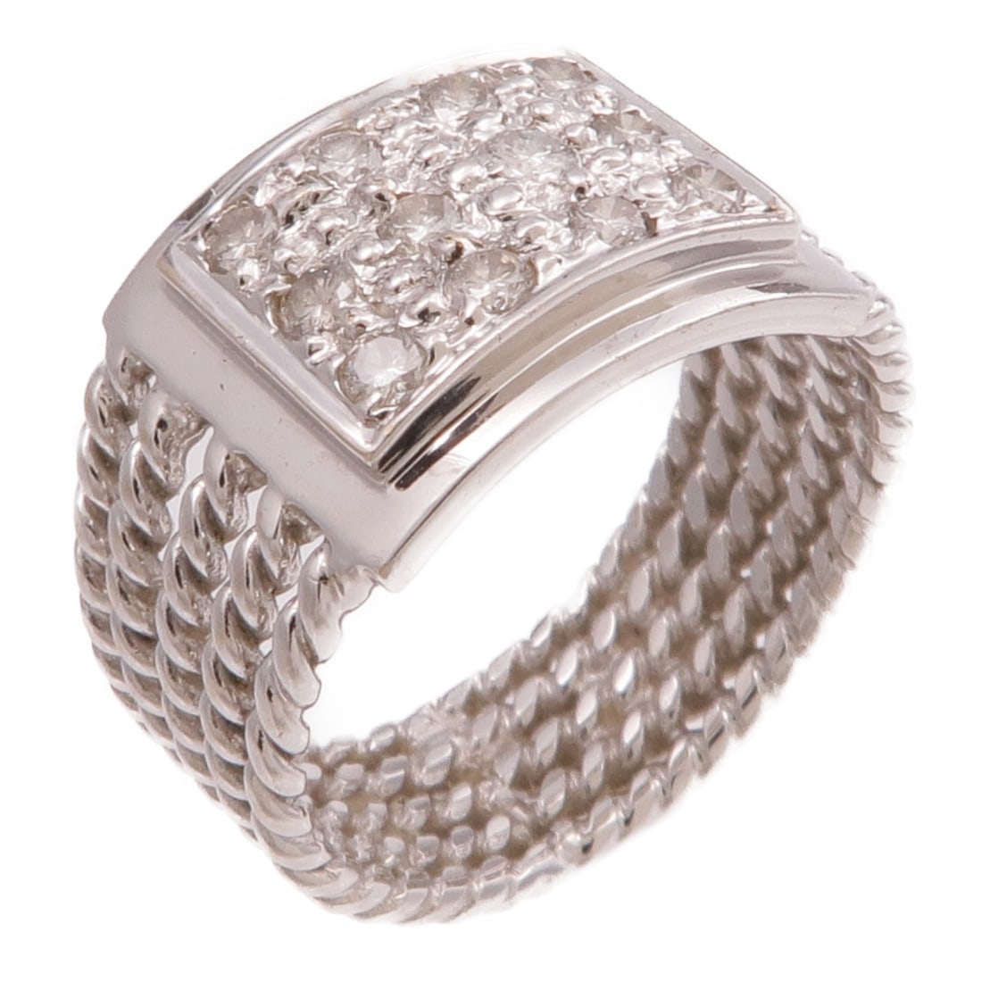 18K White Gold Diamond Ring JEWELRY US 2.75: 18K White Gold Diamond Ring JEWELRY US 2.75 A unisex diamond ring in 18K white gold, featuring a clear diamond and a regular ring size 2.75. The ring has a 6-9.5 mm width and weighs 4 g. Condition is 