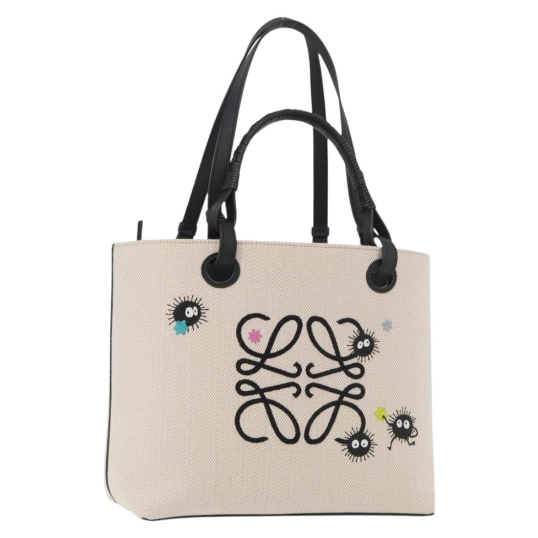 LOEWE Studio Ghibli Susuwatari Spirited Away canvas tote bag: LOEWE Studio Ghibli Susuwatari Spirited Away canvas tote bag Cream canvas tote bag from LOEWE x Studio Ghibli Susuwatari Spirited Away collection. It is made in Spain and comes with a dust bag. The ba