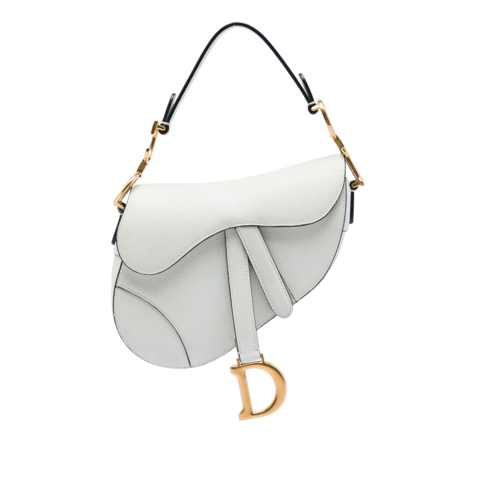 Dior Saddle Bag Mini White Grained Calfskin Leather (1 of 5)