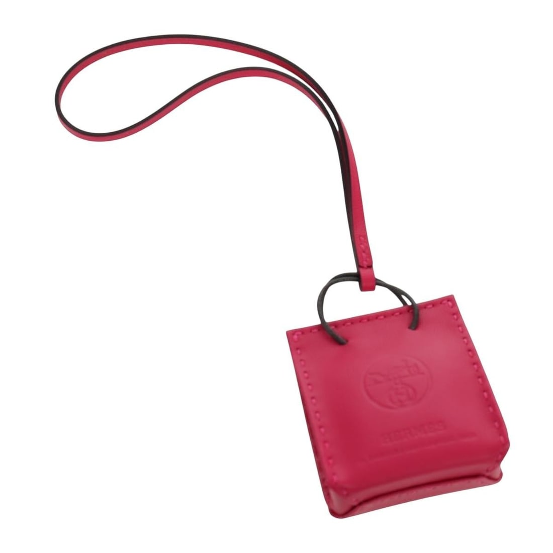 Hermes Sac Orange Leather Charm Pink with Box: Hermes Sac Orange Leather Charm Pink with Box Hermes Sac Orange charm in pink leather, made in France. This women's charm comes with its item box and is noted as being in pristine, excellent condition