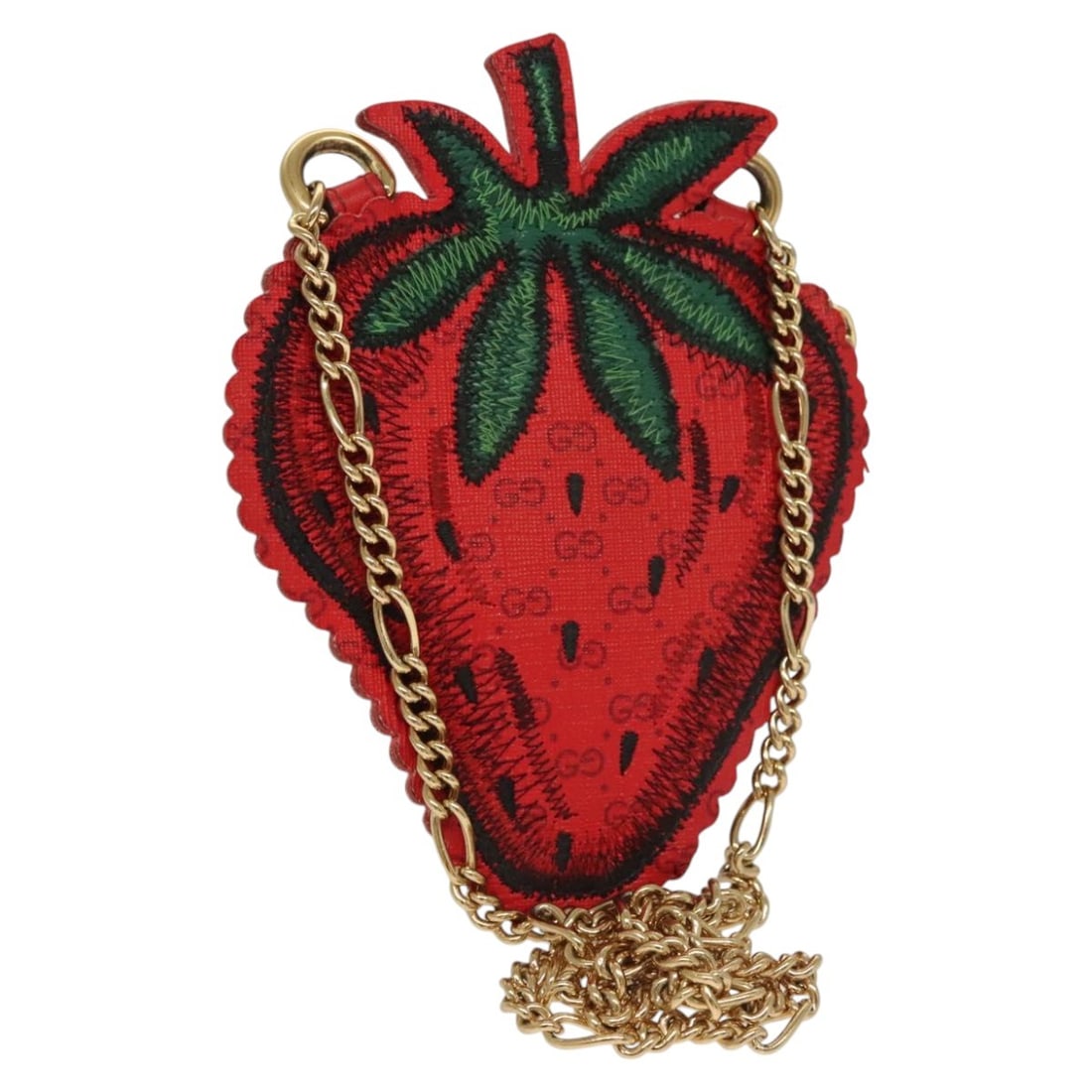 GUCCI 576495 red Micro GG canvas chain shoulder pouch: GUCCI 576495 red Micro GG canvas chain shoulder pouch A Gucci Micro GG Supreme chain pouch shoulder bag in red, made in Italy. It features Micro Small GG Canvas exterior material and comes with a dust