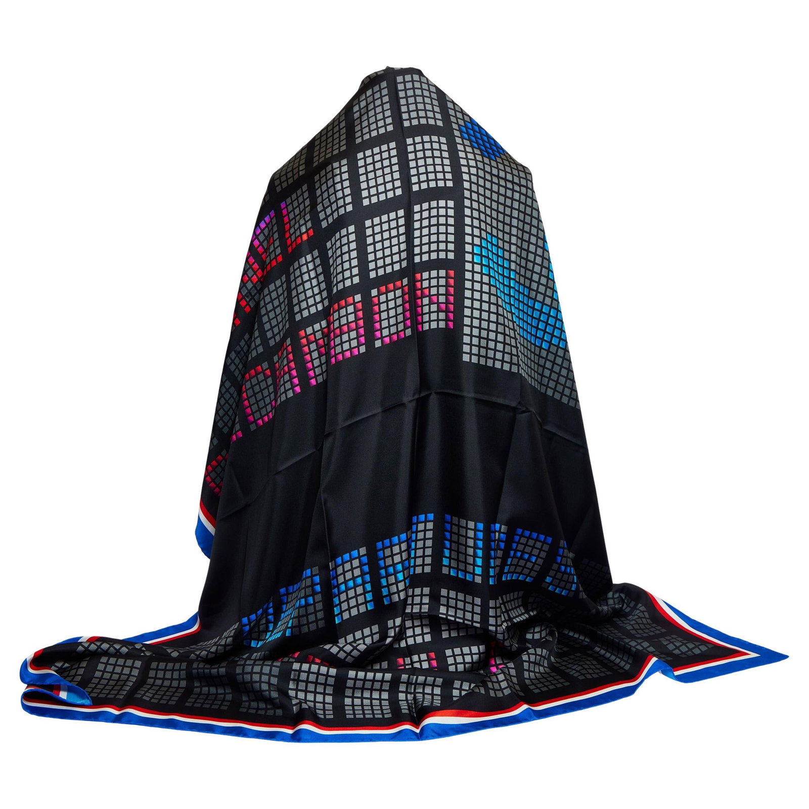 Chanel Multicolor Silk Scarf with Timetable Design and CC Logo (1 of 4)
