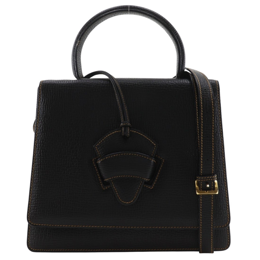 Loewe Barcelona black leather handbag: Loewe Barcelona black leather handbag The Loewe Barcelona is a black leather handbag with a structured silhouette and a classic design. Made in Spain, this piece is presented in good overall condition