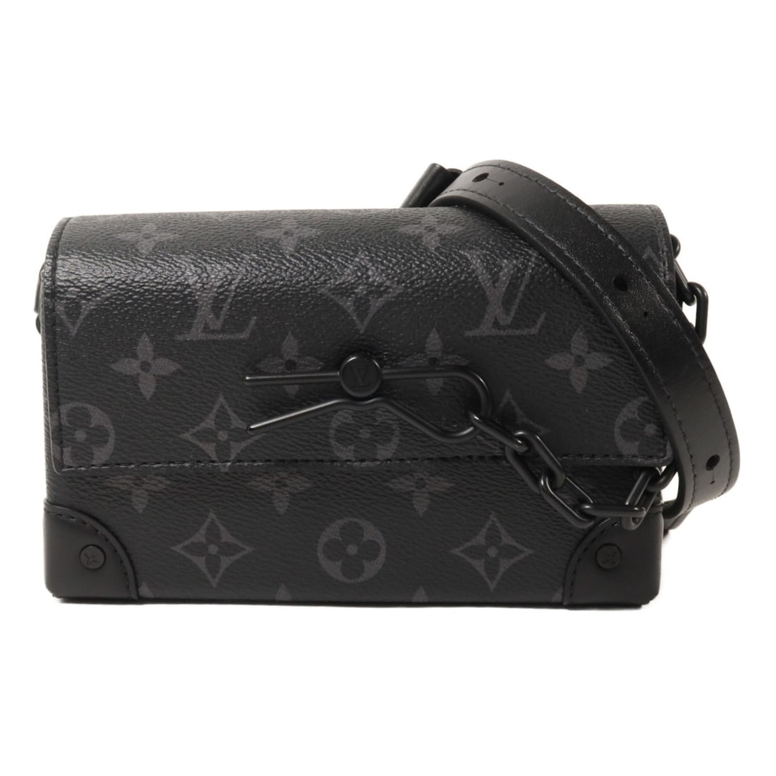 Louis Vuitton M81783 LV Steamer wearable wallet shoulder bag black: Louis Vuitton M81783 LV Steamer wearable wallet shoulder bag black Louis Vuitton LV Steamer Wearable Wallet shoulder bag in Monogram Eclipse. This men's bag is crafted from PVC coated canvas and featu