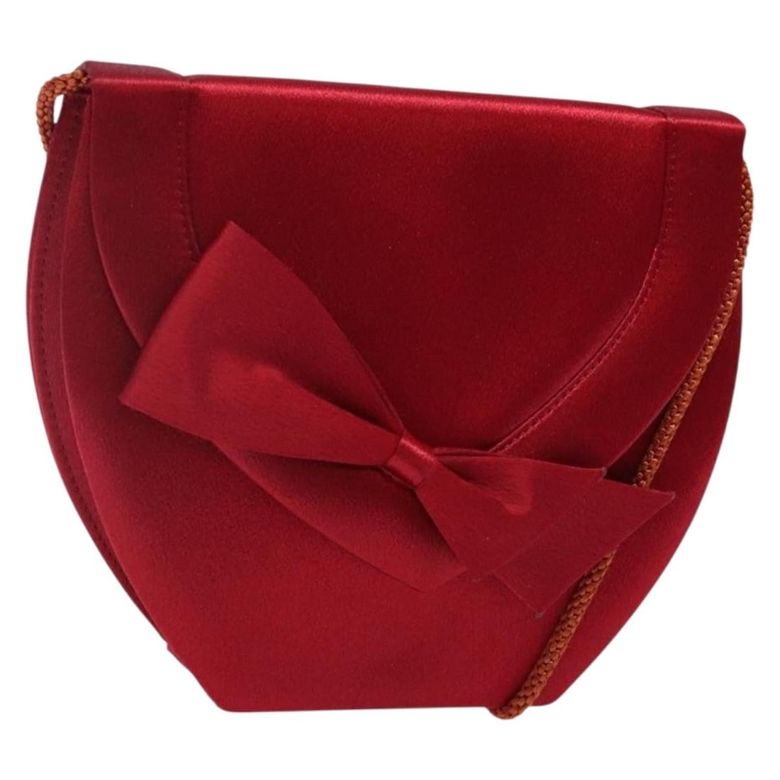 SAINT LAURENT Red Gold Satin Shoulder Bag BA5345: SAINT LAURENT Red Gold Satin Shoulder Bag BA5345 This elegant shoulder bag from SAINT LAURENT is crafted from luxurious satin in a striking red and gold color combination. With approximate dimensions 