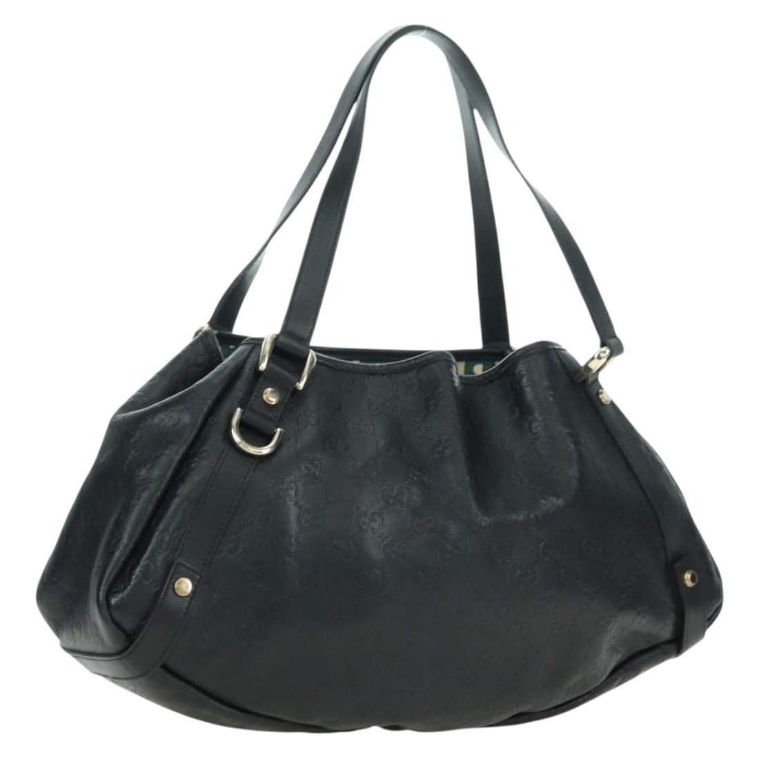 Gucci Abbey Tote Bag Guccissima GG Leather Black Gold 130736 (1 of 18)