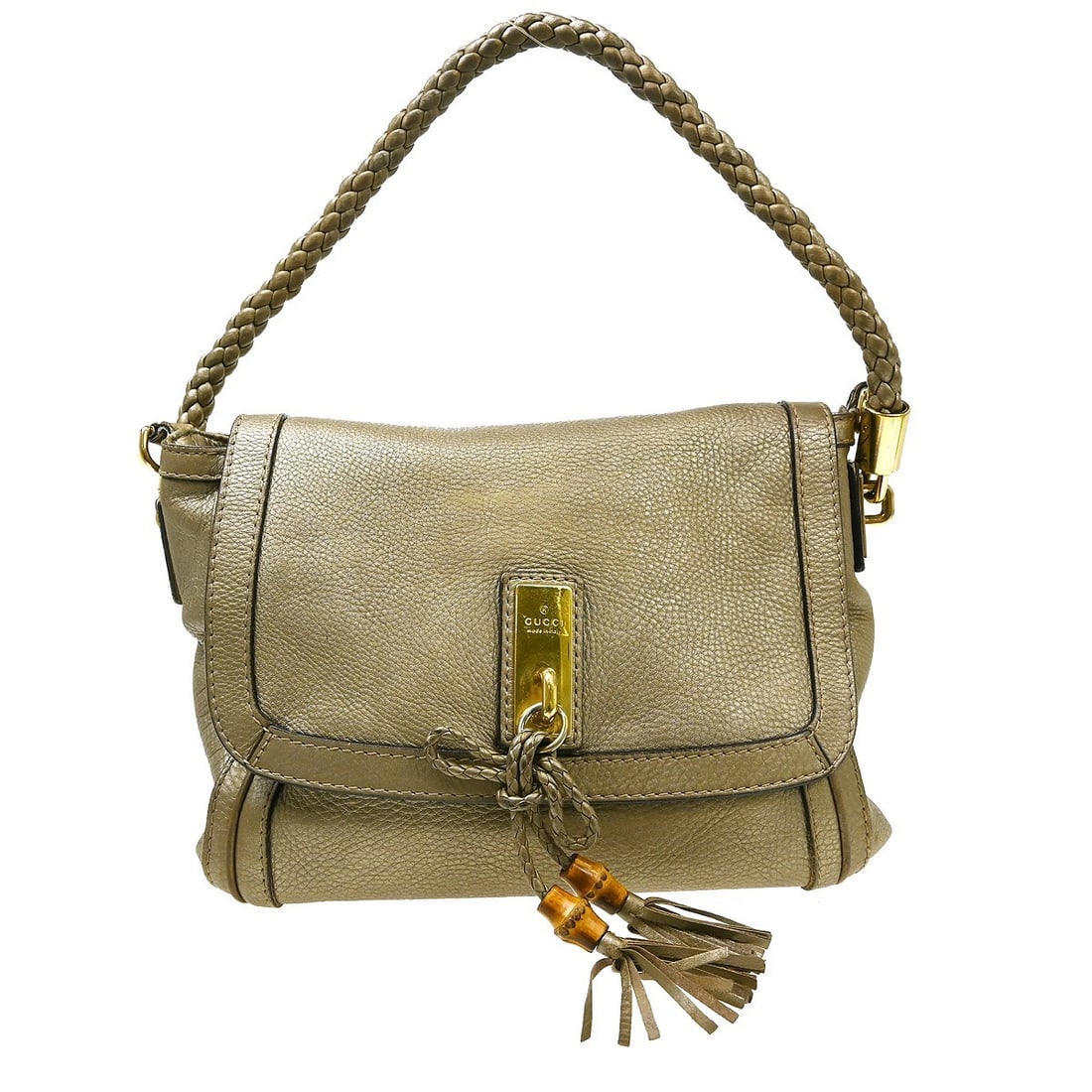 Gucci Bamboo Medium Top Handle Bag Gold Leather 282301 001998 (1 of 14)