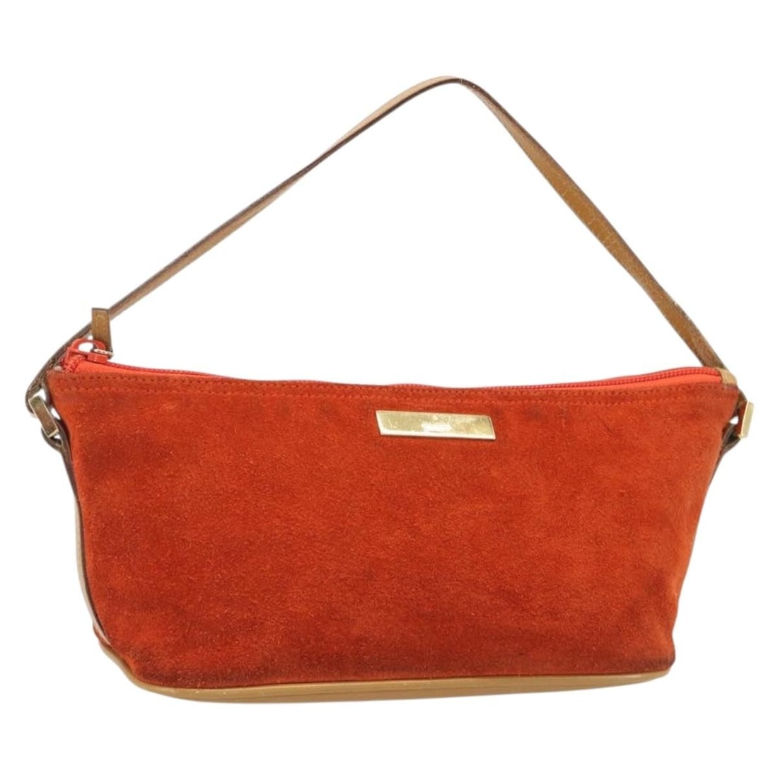 Gucci Vintage Orange Suede Handbag Made in Italy: Gucci Vintage Orange Suede Handbag Made in Italy Vintage Gucci suede bag in orange with a structured silhouette and leather trim. Made in Italy, this piece is presented in good condition with visible 