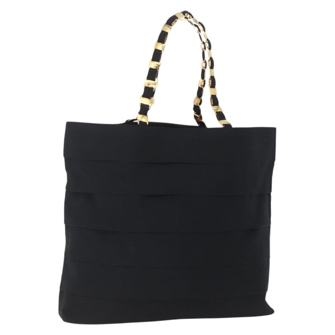 Salvatore Ferragamo Black Gold Canvas Chain Tote Bag Auth: Salvatore Ferragamo Black Gold Canvas Chain Tote Bag Auth This Salvatore Ferragamo Chain Tote Bag showcases a chic blend of black canvas and gold accents, perfect for elevating your style. Crafted in 