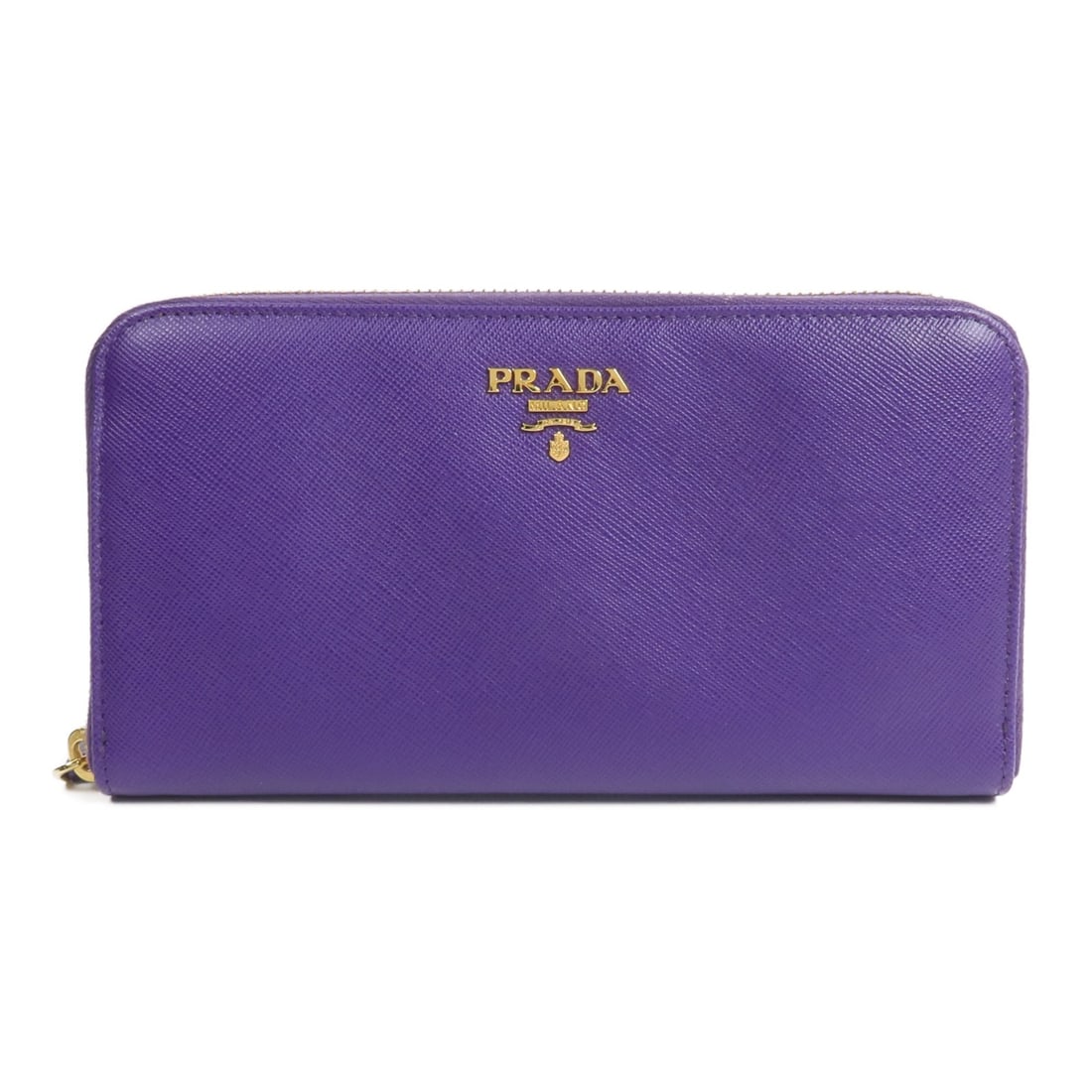 PRADA 1M0506 zip around wallet purple Saffiano calfskin GHW (1 of 16)