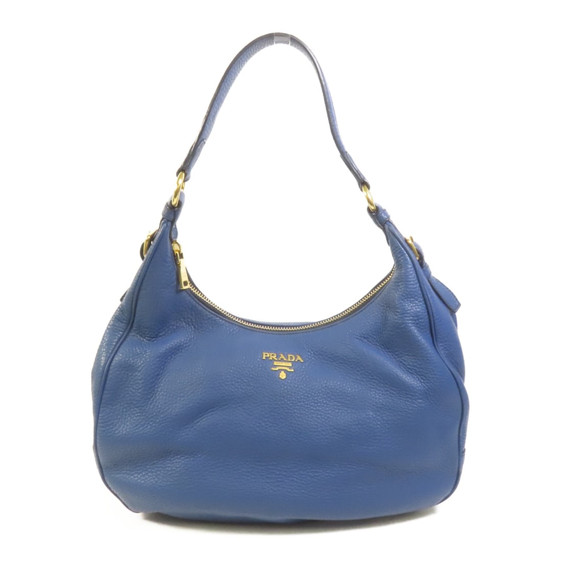 Prada B4311M Blue Calfskin Shoulder Bag for Women: Prada B4311M Blue Calfskin Shoulder Bag for Women Prada shoulder bag in blue calfskin (cowhide) leather, designed for women and made in Italy. The bag features a blue frame color and includes one inte