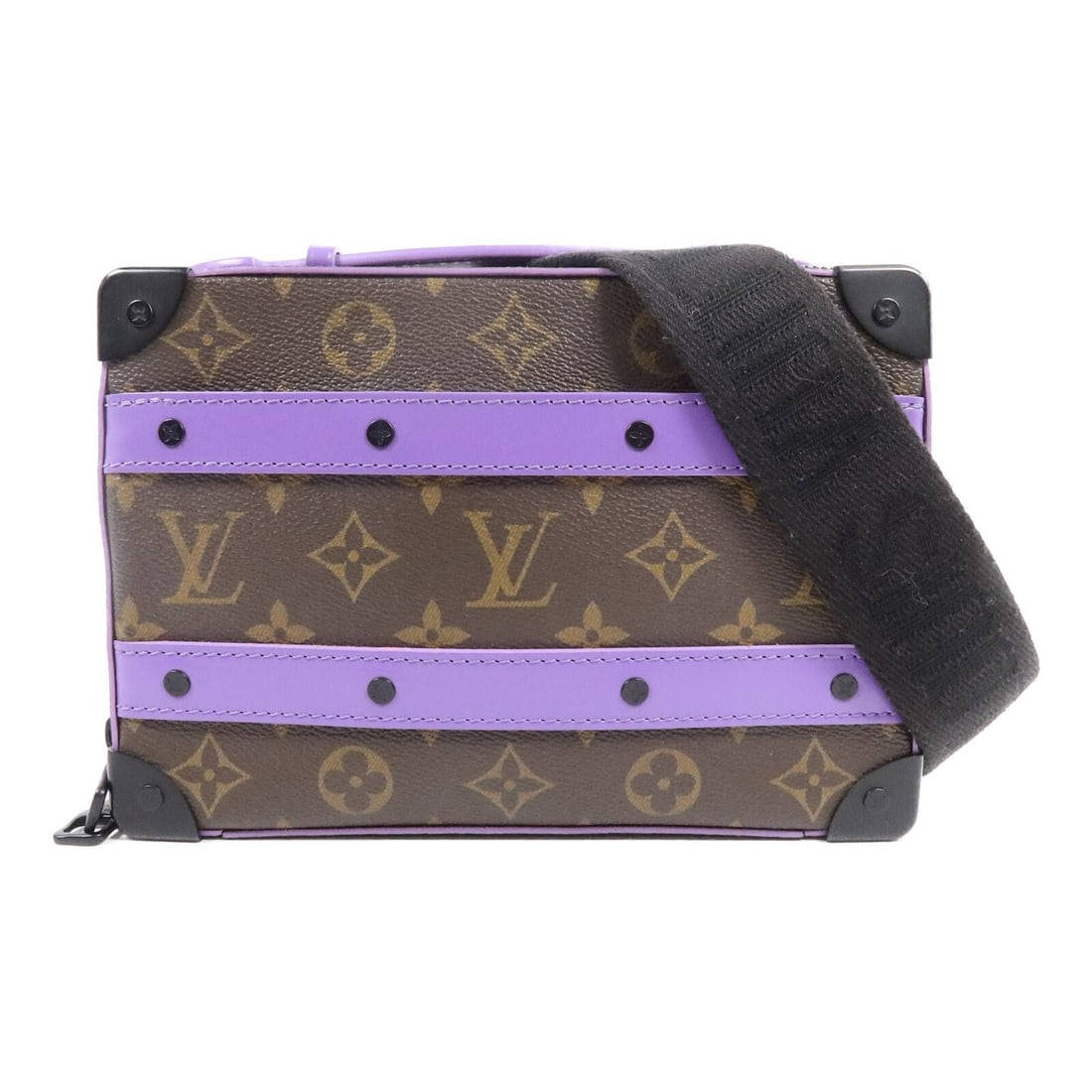 Louis Vuitton M46264 LV Handle Soft Trunk Monogram Macassar Shoulder Bag: Louis Vuitton M46264 LV Handle Soft Trunk Monogram Macassar Shoulder Bag Louis Vuitton LV Handle Soft Trunk shoulder bag in Monogram Macassar PVC coated canvas. This women's bag features a brown exter