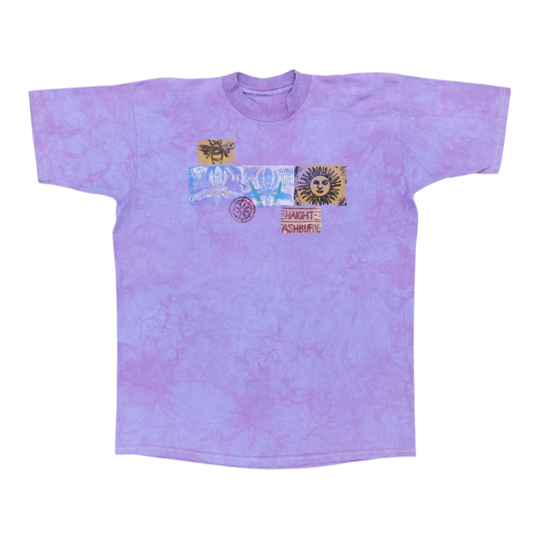 Purple 1990s Haight Ashbury Vintage Tie Dye Cotton Shirt (1 of 5)