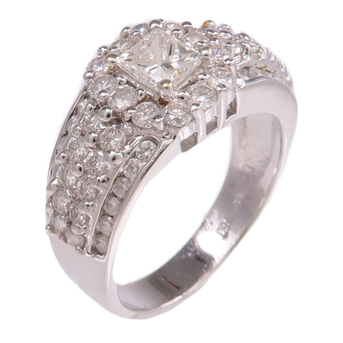 18K White Gold Diamond Ring Size 5.75 for Women (1 of 8)