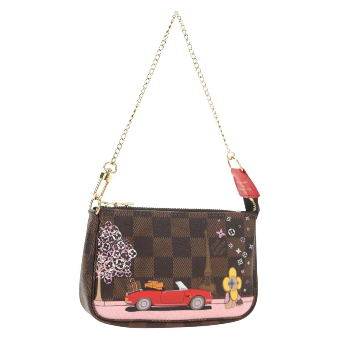 Louis Vuitton N60259 Vivienne Mini Pochette Damier Ebene Pouch: Louis Vuitton N60259 Vivienne Mini Pochette Damier Ebene Pouch Louis Vuitton Vivienne Mini Pochette Accessoires in Damier Ebene canvas. This women's accessory pouch is made in France and includes the 