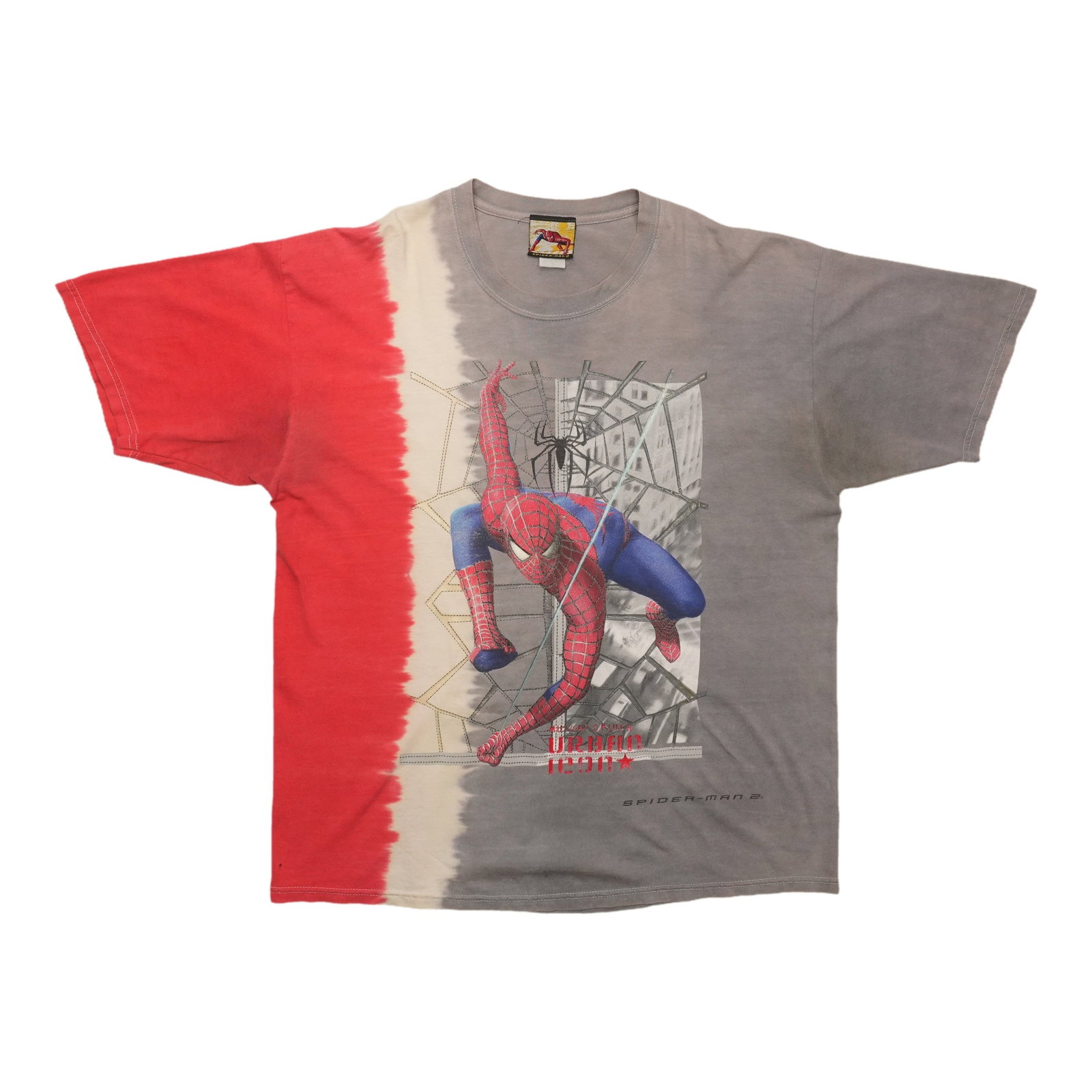 Vintage 2002 Spider Man Movie T Shirt Tie Dye Cotton: Vintage 2002 Spider Man Movie T Shirt Tie Dye Cotton Authentic vintage 2002 Spider-Man movie tie dye shirt from the 2000s. This original single stitch shirt is described as a true vintage piece, not a