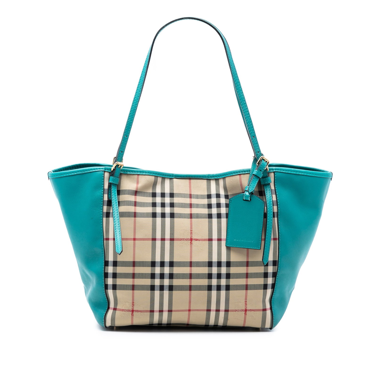 Burberry Canterbury Small Tote Haymarket Check Canvas and Leather (1 of 6)
