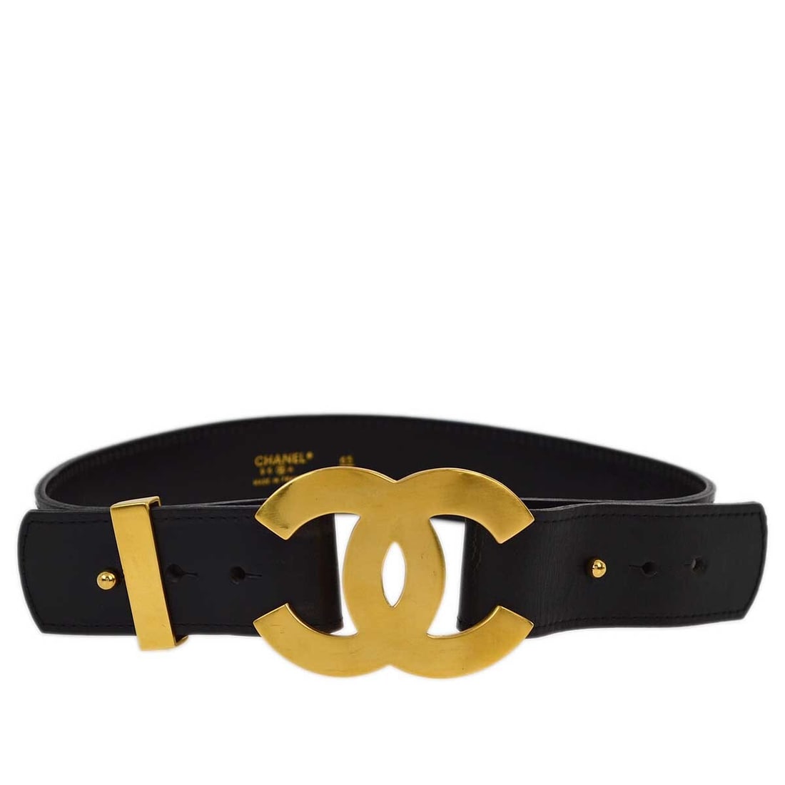 Chanel 96A black suede waist belt with box size 65 26 (1 of 9)