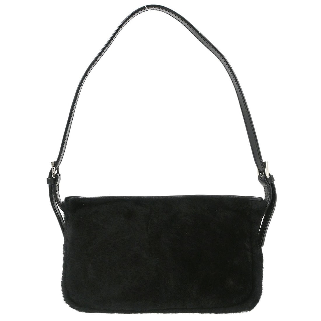 Loewe Small Black Fur and Leather Top Handle Bag: Loewe Small Black Fur and Leather Top Handle Bag Small Loewe top handle handbag in black with a zip closure. Crafted with fur and leather, this women's bag features a structured compact silhouette and
