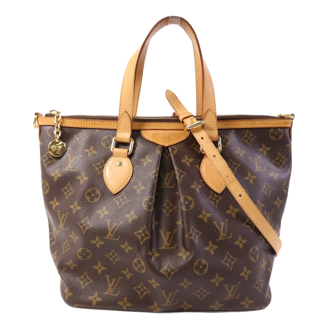 Louis Vuitton Palermo GM M40146 Monogram 2 Way Shoulder Bag: Louis Vuitton Palermo GM M40146 Monogram 2 Way Shoulder Bag A Louis Vuitton Palermo GM 2 Way Shoulder Bag in brown Monogram PVC coated canvas, made in France. This regular-size women's bag features a 