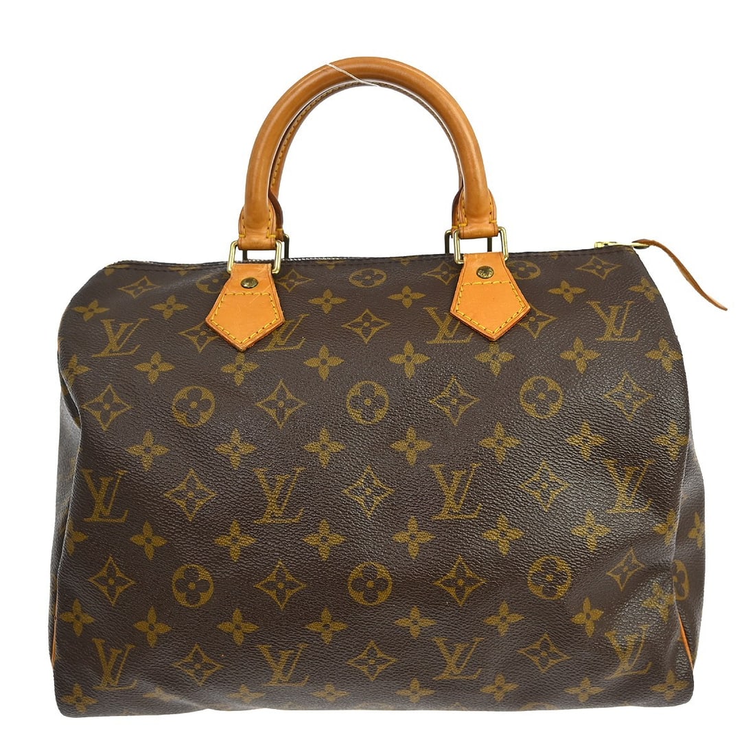 Louis Vuitton Speedy 30 Monogram Canvas Satchel M41526: Louis Vuitton Speedy 30 Monogram Canvas Satchel M41526 Vintage Louis Vuitton Speedy 30 handbag in brown Monogram canvas with leather double handles and a zip-top closure. This satchel/top handle bag s