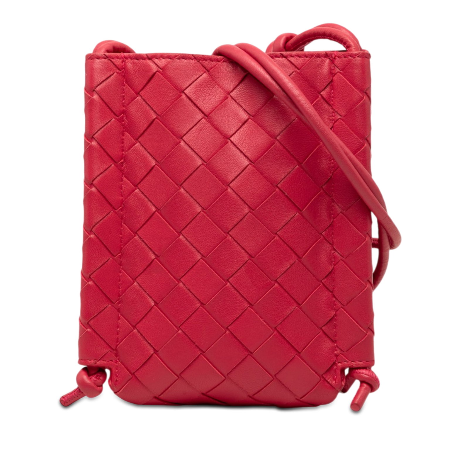 Bottega Veneta The Knot Mini Intrecciato Nappa Leather Crossbody: Bottega Veneta The Knot Mini Intrecciato Nappa Leather Crossbody Bottega Veneta Mini Nappa Intrecciato The Knot Crossbody in pink leather with a woven body, knot details, rolled leather shoulder strap