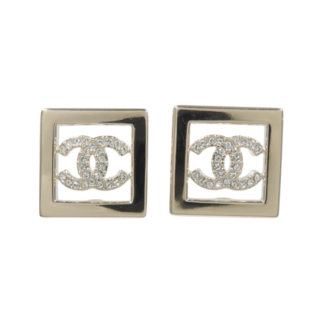 CHANEL ABA287 CC Metal Earrings Gold Tone A23P (1 of 8)