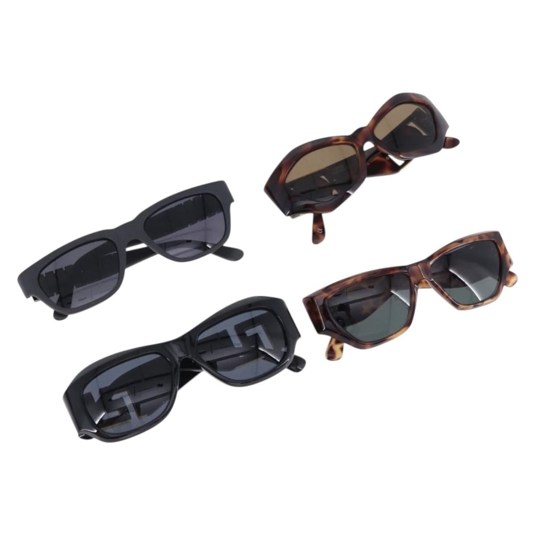 Set of 4 Versace black gold plastic sunglasses with case (1 of 18)