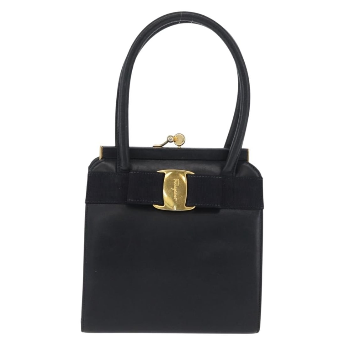 Salvatore Ferragamo Vara Bow Leather Tote Bag Navy: Salvatore Ferragamo Vara Bow Leather Tote Bag Navy Salvatore Ferragamo Convertible Vara Bow Tote in navy leather. This women's bag is in fair condition with visible signs of heavy use reflected in the