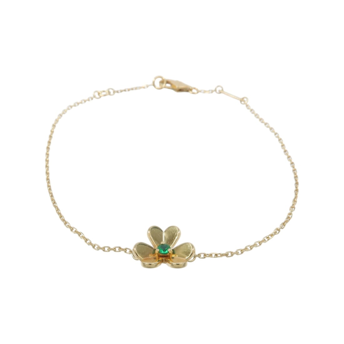 18K Yellow Gold Emerald Bracelet Van Cleef Arpels Frivole VCARP7SC00 (1 of 10)