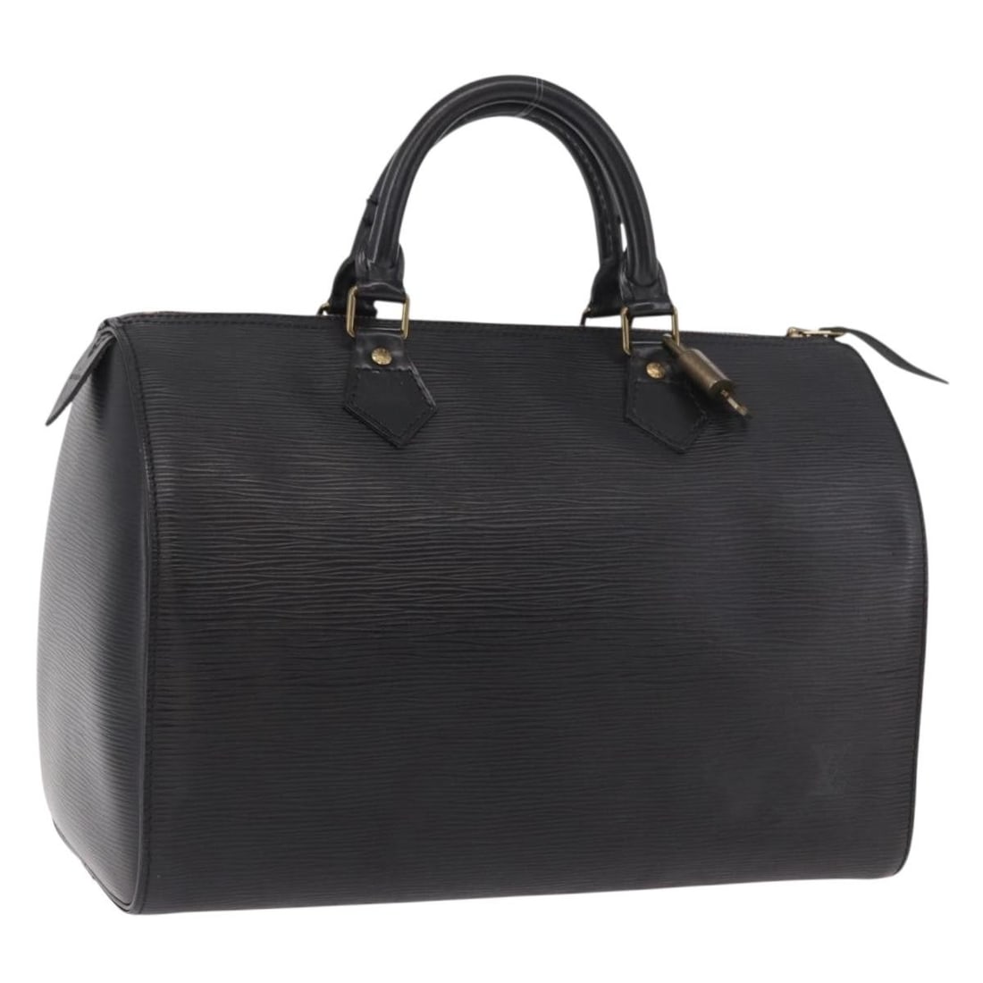 Louis Vuitton M43002 Speedy 30 Epi Leather Handbag Noir Black: Louis Vuitton M43002 Speedy 30 Epi Leather Handbag Noir Black Louis Vuitton Epi Speedy 30 handbag in Noir/Black Epi leather. This women's handbag is made in France and includes a dust bag, padlock, an