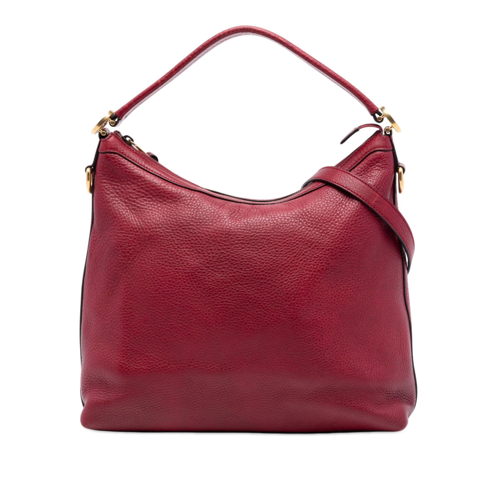 Gucci Miss GG red leather hobo bag with top handle: Gucci Miss GG red leather hobo bag with top handle This Gucci Small Grained Calfskin Miss GG Satchel is crafted from red leather and features a flat leather top handle, a detachable flat leather shoul