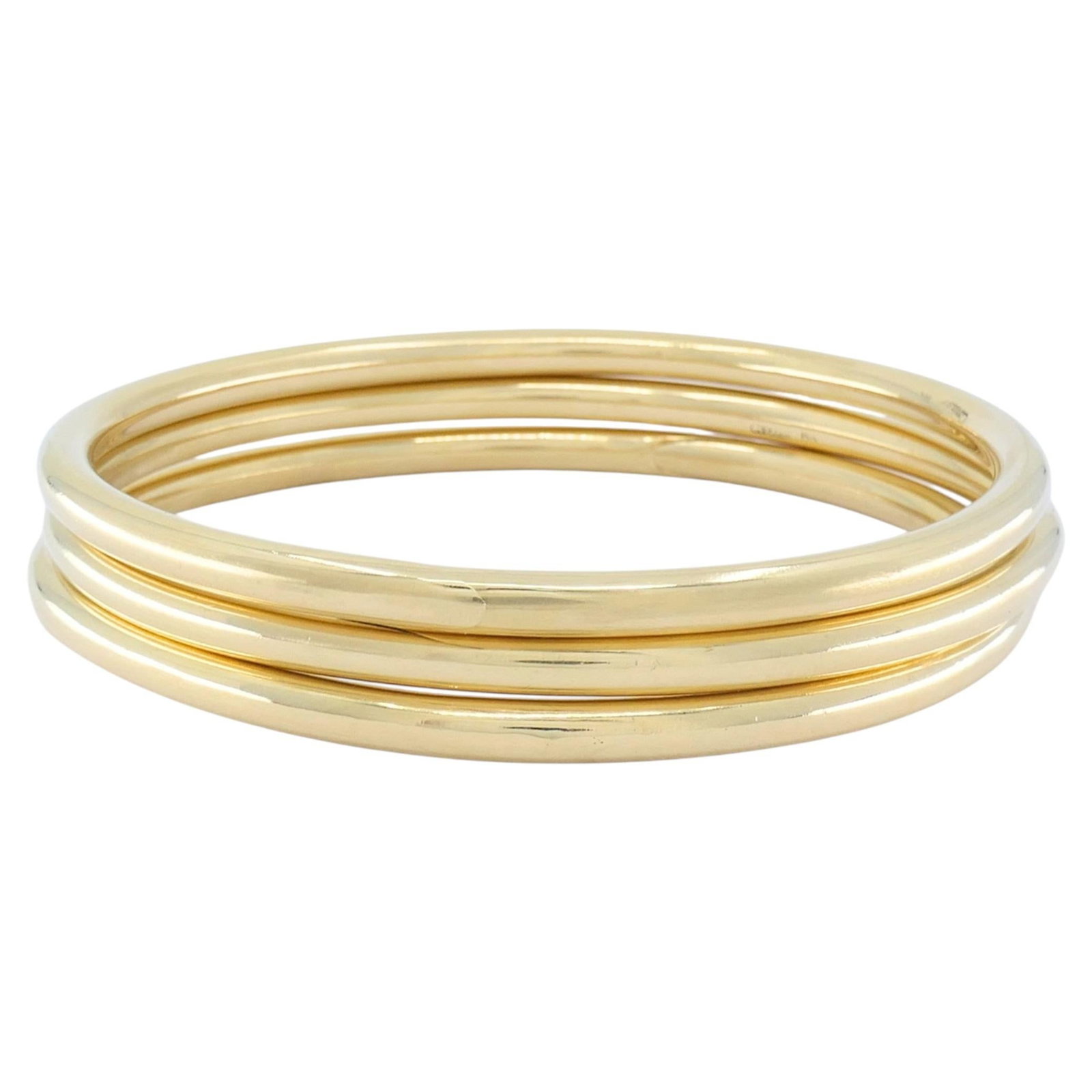 Cartier 14k Yellow Gold Bangle Bracelet Set of 3 from the 1950s (1 of 8)