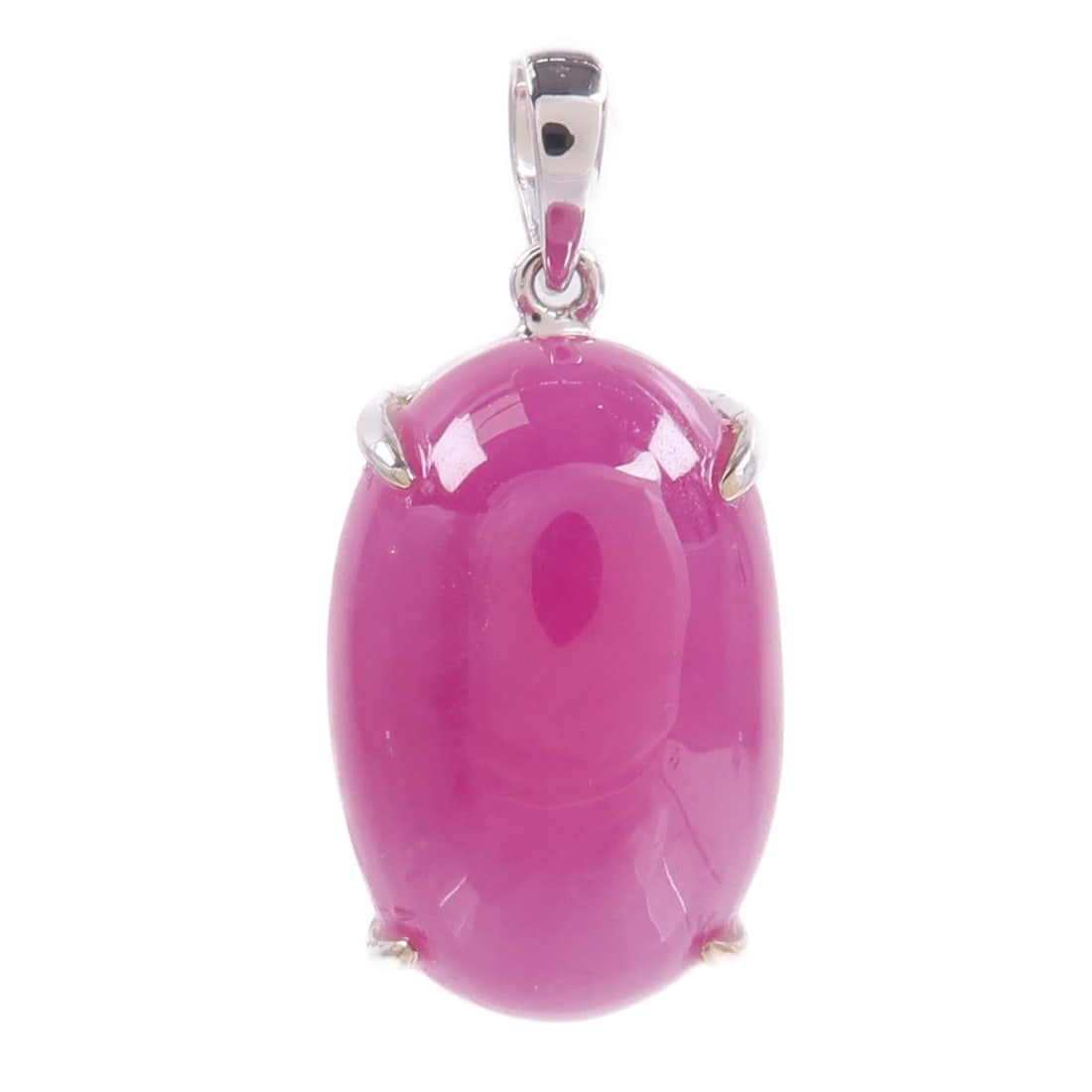 18K White Gold Ruby Pendant Top Red Jewelry: 18K White Gold Ruby Pendant Top Red Jewelry Ruby pendant top crafted in 18K white gold with a red ruby design. This women's pendant top is offered in very good condition and comes with no accessories.