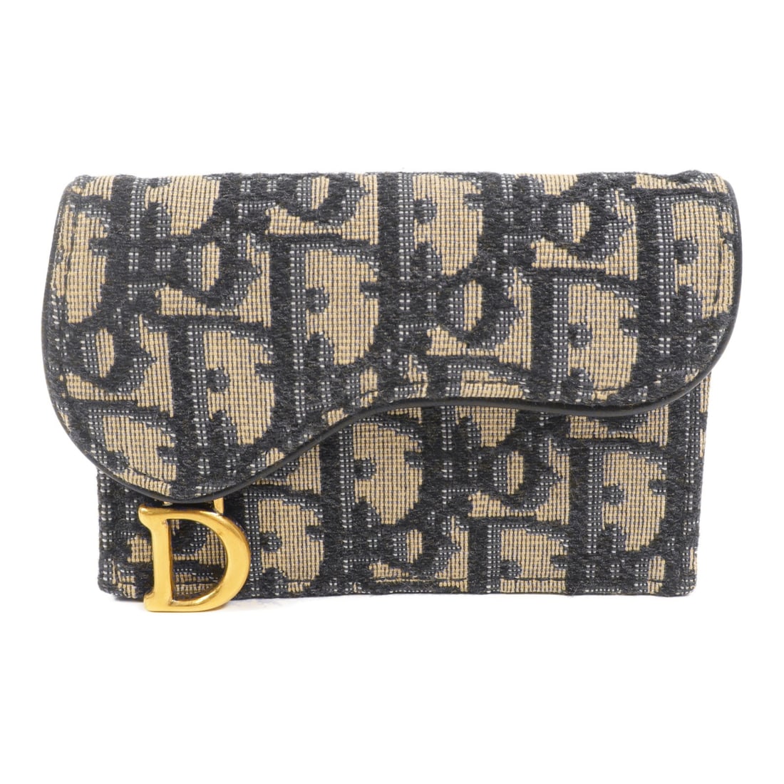 Dior Saddle Card Case in Navy Oblique Canvas (1 of 16)