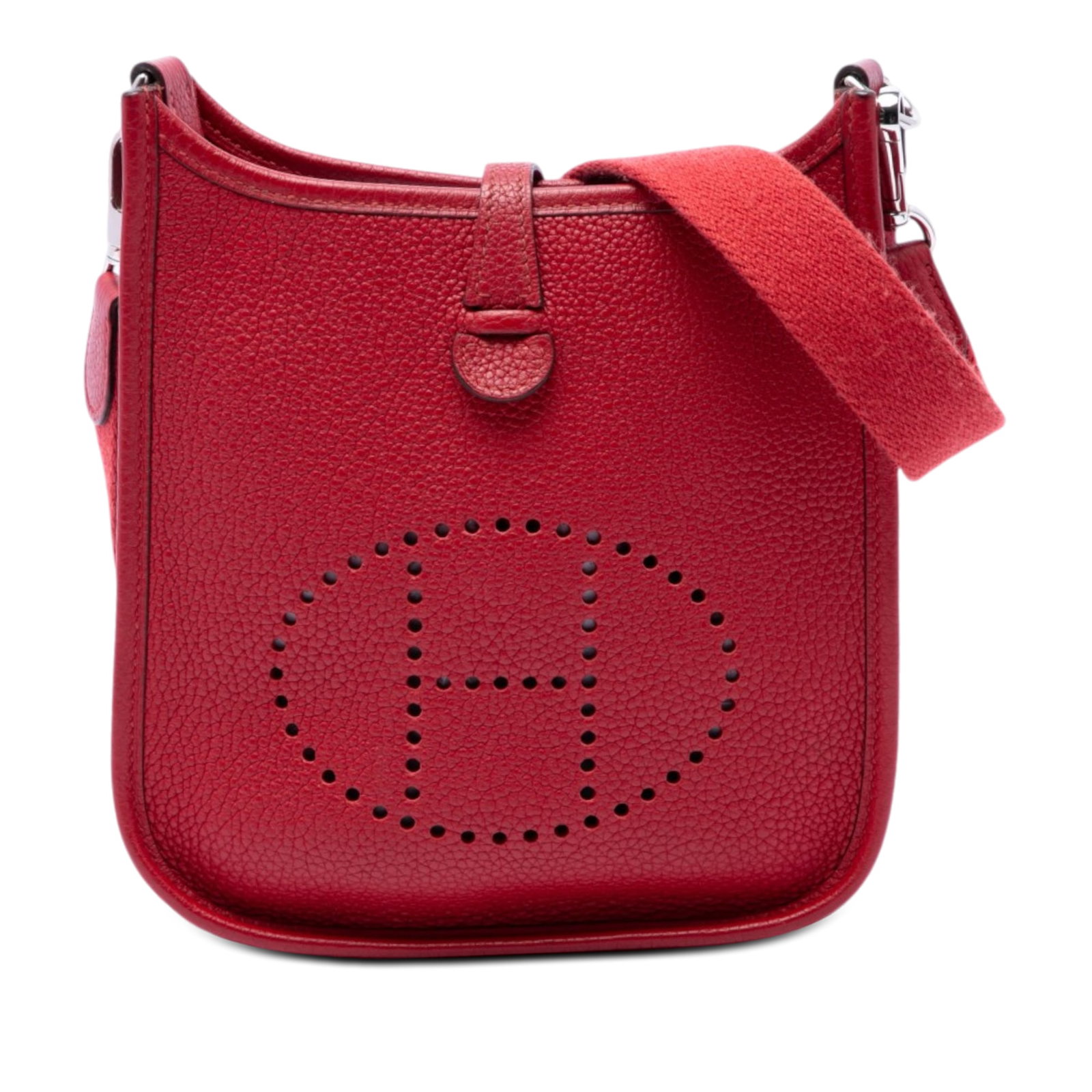 Hermes Evelyne I 16 Amazone Clemence Leather Shoulder Bag: Hermes Evelyne I 16 Amazone Clemence Leather Shoulder Bag Hermes Clemence Evelyne I 16 Amazone shoulder bag crafted in leather with a detachable flat canvas strap and an open top with tuck closure. In