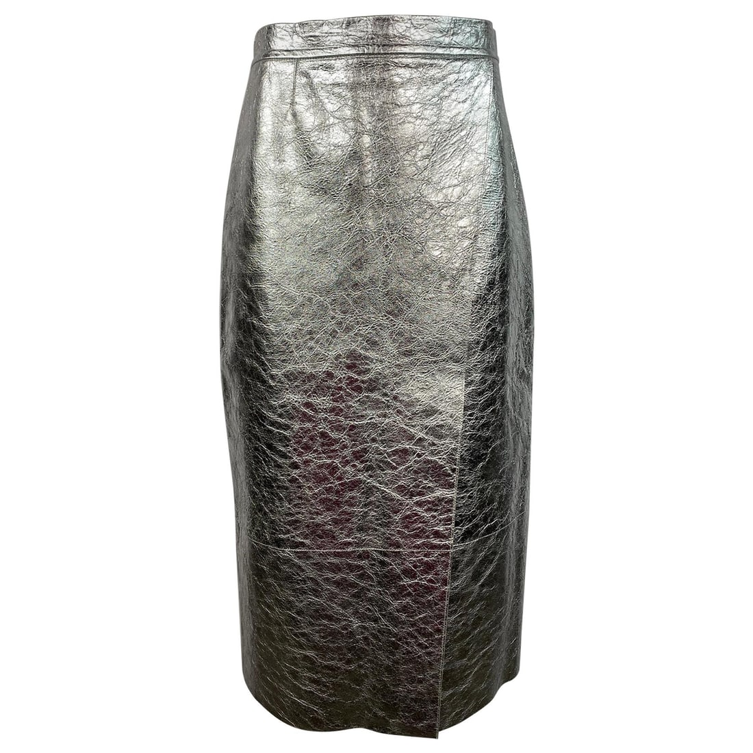 Ines Marechal metallic leather pencil skirt with front slit (1 of 6)