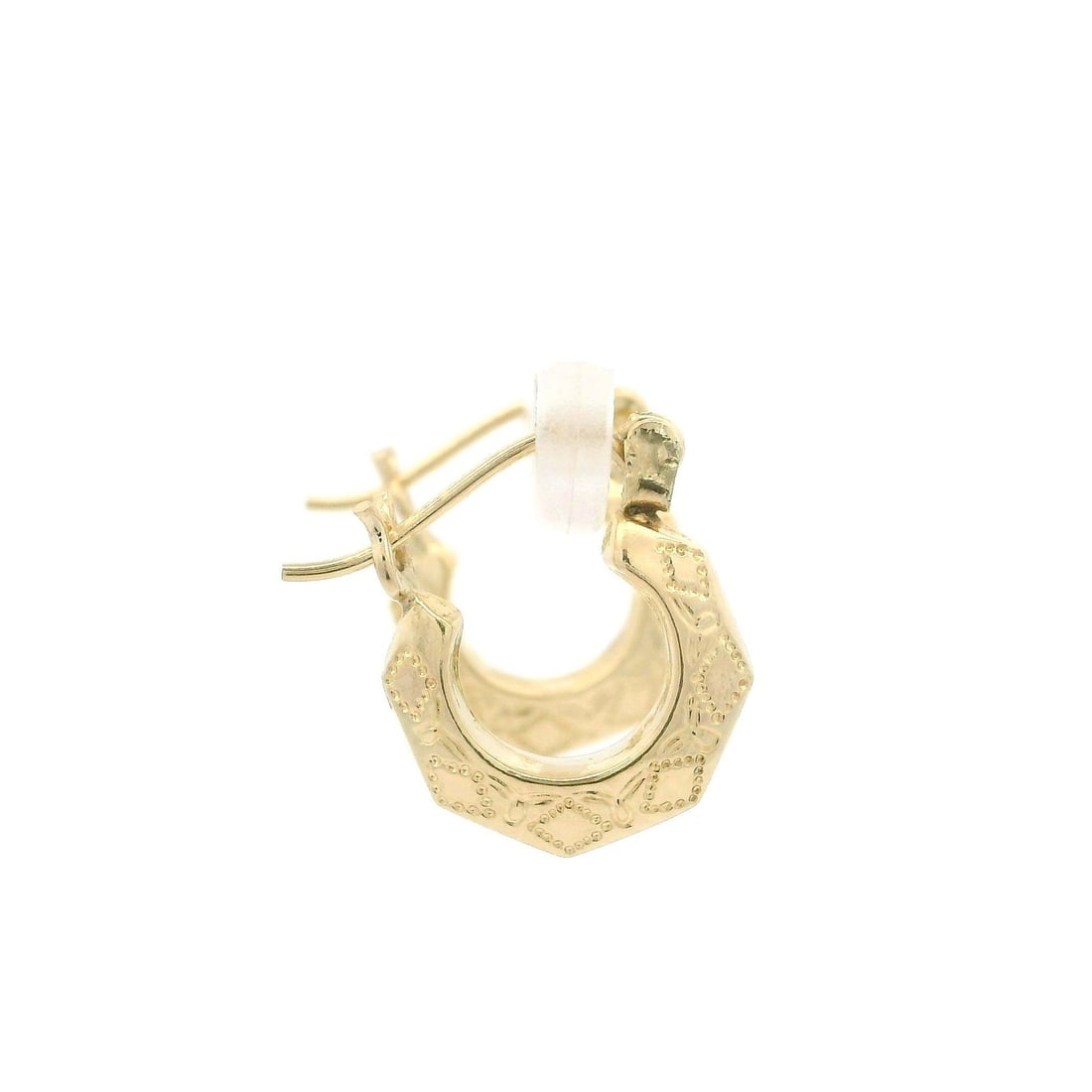 14K Yellow Gold Petite Drop Hoop Earrings Unbranded (1 of 12)