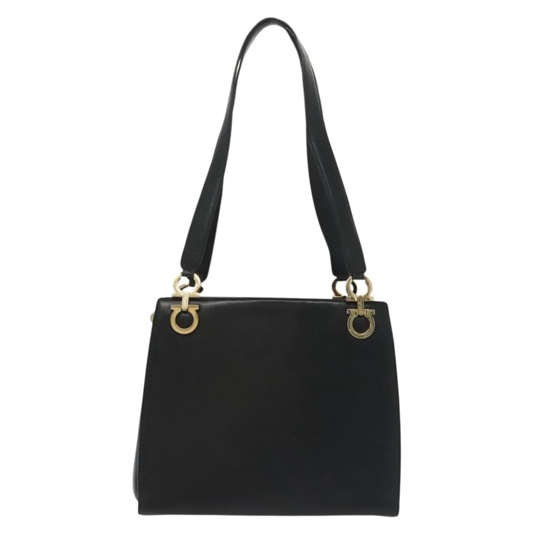 Black Leather Shoulder Bag Salvatore Ferragamo Gancini (1 of 18)